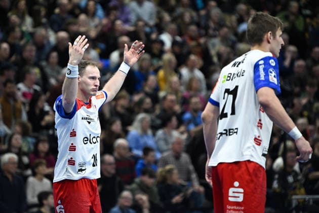 Tobias Heinzelmann (HBW Balingen-Weilstetten, 28) HC Elbflorenz 2006 vs. HBW Balingen-Weilstetten, 2. Handball Bundesliga Herren, Spielzeit 2025 2026, 14.02.2026 HC Elbflorenz 2006 vs. HBW Balingen-Weilstetten, 2. Handball Bundesliga Herren, Spielzeit 2025 2026, 14.02.2026 Dresden Copyright: xEibner-Pressefoto xHoepnerx EP_PHR