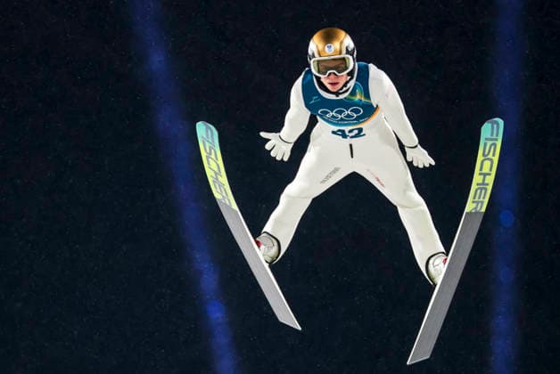 OLYMPICS - Winter Olympic Games, Olympische Spiele, Olympia, OS Milano Cortina 2026 PREDAZZO,ITALY,14.FEB.26 - OLYMPICS, Ski jumping, Skispringen, Ski, nordisch - Winter Olympic Games Milano Cortina 2026, large hill, men. Image shows Stephan Embacher (AUT).  GEPAxpictures xMatthiasxTrinkl