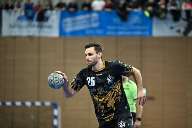 Sebastian Greß (HC Elbflorenz 2006, 25) HC Elbflorenz 2006 vs. HBW Balingen-Weilstetten, 2. Handball Bundesliga Herren, Spielzeit 2025 2026, 14.02.2026 HC Elbflorenz 2006 vs. HBW Balingen-Weilstetten, 2. Handball Bundesliga Herren, Spielzeit 2025 2026, 14.02.2026 Dresden Copyright: xEibner-Pressefoto xHoepnerx EP_PHR