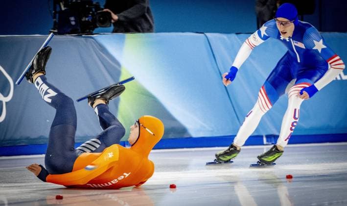 MILAN - Jenning de Boo won his second silver medal at the Olympic Games, Olympische Spiele, Olympia, OS in the 500 meters in action in the men s 500 meters long track Speed skating, Eisschnelllauf final Milano Speed Skating Stadium Olympic Winter games, Winterspiele,Spiele, Summer games Milan Cortina 2026 ROBIN UTRECHT ANP netherlands out - belgium out xVIxxIVx 550690432 originalFilename: 550690432.jpg