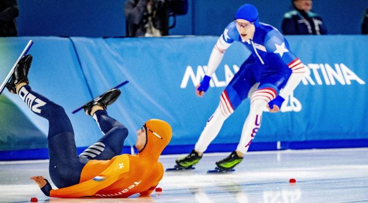 MILAN - Jenning de Boo won his second silver medal at the Olympic Games, Olympische Spiele, Olympia, OS in the 500 meters in action in the men s 500 meters long track Speed skating, Eisschnelllauf final Milano Speed Skating Stadium Olympic Winter games, Winterspiele,Spiele, Summer games Milan Cortina 2026 ROBIN UTRECHT ANP netherlands out - belgium out xVIxxIVx 550690453 originalFilename: 550690453.jpg