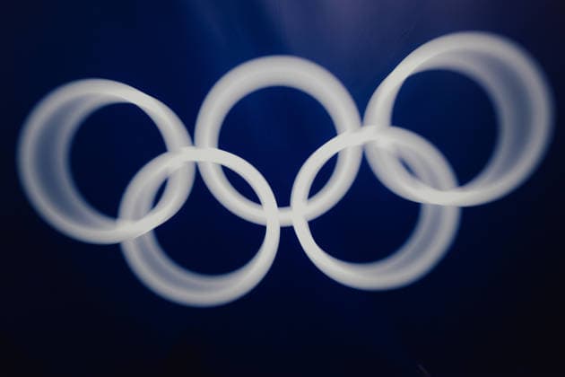 OLYMPICS - Winter Olympic Games, Olympische Spiele, Olympia, OS Milano Cortina 2026 CORTINA D AMPEZZO,ITALY,14.FEB.26 - OLYMPICS, SKELETON - Winter Olympic Games Milano Cortina 2026, women. Image shows a feature of the olympic rings.  GEPAxpictures xAlexanderxSolc
