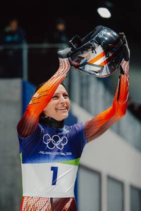 OLYMPICS - Winter Olympic Games, Olympische Spiele, Olympia, OS Milano Cortina 2026 CORTINA D AMPEZZO,ITALY,14.FEB.26 - OLYMPICS, SKELETON - Winter Olympic Games Milano Cortina 2026, women. Image shows Janine Flock (AUT).  GEPAxpictures xAlexanderxSolc