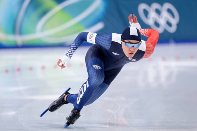 2026-02-14 Speed skating, Eisschnelllauf - Milano Cortina 2026 Winter Olympics - Day 8 MILAN, ITALY - FEBRUARY 14: Kyung-Min Koo of Korea Republic competing in the Men s 500m during Day 8 of Speed Skating - Milano Cortina 2026 Winter Olympics at Milano Speed Skating Stadium on February 14, 2026 in Milan, Italy. (Photo by Joris Verwijst BSR Agency) Milan Italy Content not available for redistribution in The Netherlands directly or indirectly through any third parties. Copyright: xBSRxAgencyx
