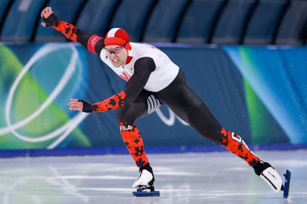 2026-02-14 Speed skating, Eisschnelllauf - Milano Cortina 2026 Winter Olympics - Day 8 MILAN, ITALY - FEBRUARY 14: Anders Johnson of Canada competing in the Men s 500m during Day 8 of Speed Skating - Milano Cortina 2026 Winter Olympics at Milano Speed Skating Stadium on February 14, 2026 in Milan, Italy. (Photo by Joris Verwijst BSR Agency) Milan Italy Content not available for redistribution in The Netherlands directly or indirectly through any third parties. Copyright: xBSRxAgencyx