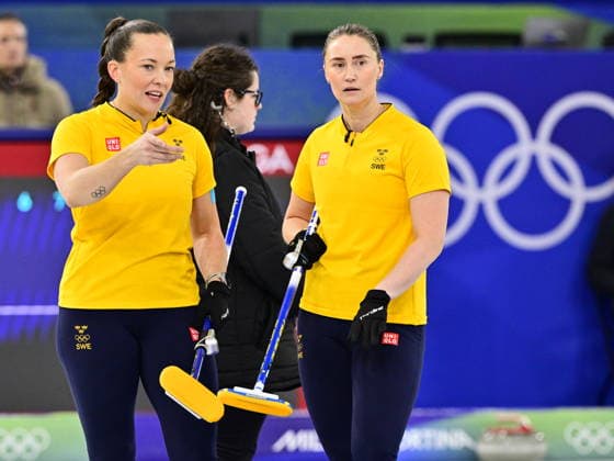 CORTINA, ITALY 20260214 Sweden s Agnes Knochenhauer and Sara McManus of Team Hasselborg during the women s group stage match, round 5, between Italy and Sweden in the Olympic curling in Cortina. *** The image is included in the SPORTS PACKAGE. For others PAYMENT IMAGE ** CORTINA ITALY x10030x *** CORTINA, ITALY 20260214 Sweden s Agnes Knochenhauer and Sara McManus of Team Hasselborg during the women s group stage match, round 5, between Italy and Sweden in the Olympic curling in Cortina The image is included in the SPORTS PACKAGE For others PAYMENT IMAGE CORTINA ITALY x10030x  Copyright: xJonasxEkströmer TTx OLYMPICS 2026 CURLING WOMEN ITALY-SWEDEN