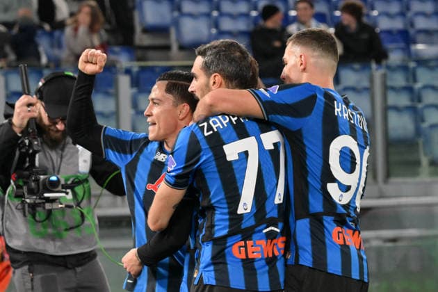 Foto IPP Roberto Ramaccia Roma 14 2 2026 Campionato di Calcio Serie A 2025 2026 Lazio vs Atalanta Nella foto Nicola Zalewski of Atalanta BC celebrates after scoring goal in the 60th minute for 0-2 Italy Photo Press - World Copyright Roma italy Italia ITALY  Copyright: xR4924_italyphotopressx