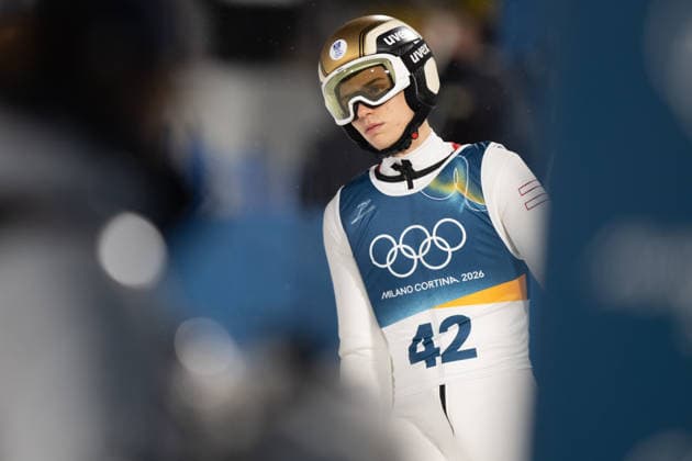OLYMPICS - Winter Olympic Games, Olympische Spiele, Olympia, OS Milano Cortina 2026 PREDAZZO,ITALY,14.FEB.26 - OLYMPICS, Ski jumping, Skispringen, Ski, nordisch - Winter Olympic Games Milano Cortina 2026, large hill, men. Image shows Stephan Embacher (AUT).  GEPAxpictures xOliverxLerch