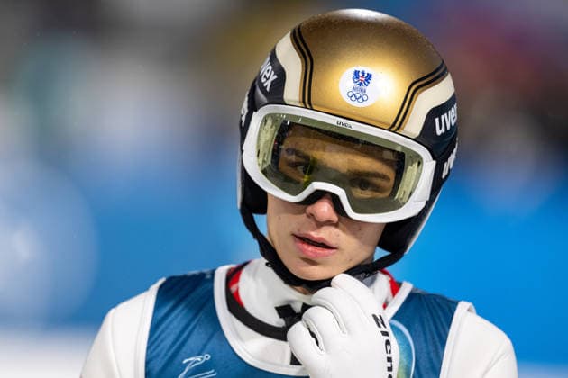 OLYMPICS - Winter Olympic Games, Olympische Spiele, Olympia, OS Milano Cortina 2026 PREDAZZO,ITALY,14.FEB.26 - OLYMPICS, Ski jumping, Skispringen, Ski, nordisch - Winter Olympic Games Milano Cortina 2026, large hill, men. Image shows Stephan Embacher (AUT).  GEPAxpictures xOliverxLerch