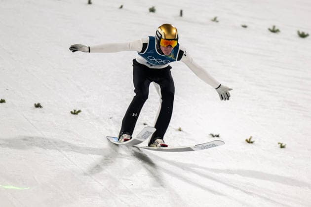OLYMPICS - Winter Olympic Games, Olympische Spiele, Olympia, OS Milano Cortina 2026 PREDAZZO,ITALY,14.FEB.26 - OLYMPICS, Ski jumping, Skispringen, Ski, nordisch - Winter Olympic Games Milano Cortina 2026, large hill, men. Image shows Domen Prevc (SLO).  GEPAxpictures xOliverxLerch