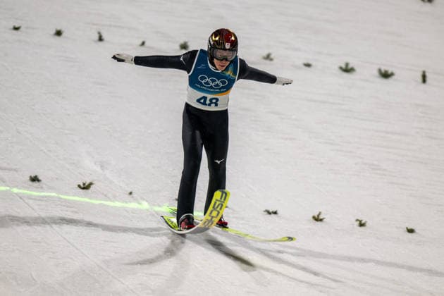 OLYMPICS - Winter Olympic Games, Olympische Spiele, Olympia, OS Milano Cortina 2026 PREDAZZO,ITALY,14.FEB.26 - OLYMPICS, Ski jumping, Skispringen, Ski, nordisch - Winter Olympic Games Milano Cortina 2026, large hill, men. Image shows Ren Nikaido (JPN).  GEPAxpictures xOliverxLerch