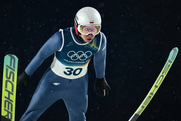 Milano Cortina 2026 Olympic Winter games, Winterspiele,Spiele, Summer games MILANO, ITALY – FEBRUARY 14: Poland s Kamil Stoch competes in the men’s large hill Ski jumping, Skispringen, Ski, nordisch event during the Milano-Cortina 2026 Winter Olympic Games, Olympische Spiele, Olympia, OS in Milano-Cortina, Italy, on February 14, 2026. Cemal Yurttas Anadolu Milano Italy. Editorial use only. Please get in touch for any other usage.  Copyright: x2026xAnadoluxCemalxYurttasx