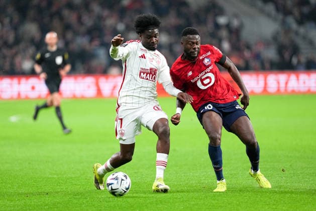 Lille OSC v Stade Brestois 29 - Ligue 1 McDonald s 2025 2026 07 Junior DINA EBIMBE (sb29) - 18 Chancel MBEMBA (losc) during the Ligue 1 McDonald s match between Lille and Brest at Stade Pierre Mauroy on February 14, 2026 in Lille, France. Lille France  Copyright: xFEPx 776348290