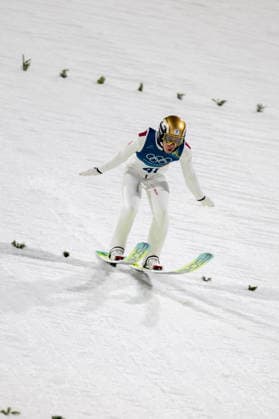 OLYMPICS - Winter Olympic Games, Olympische Spiele, Olympia, OS Milano Cortina 2026 PREDAZZO,ITALY,14.FEB.26 - OLYMPICS, Ski jumping, Skispringen, Ski, nordisch - Winter Olympic Games Milano Cortina 2026, large hill, men. Image shows Stefan Kraft (AUT).  GEPAxpictures xOliverxLerch
