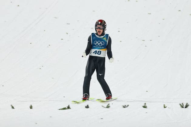 Olympische Winterspiele Milano Cortina 2026 Skispringen Großschanze Einzel Männer am 14.02.2026 an der Predazzo Ski jumping, Skispringen, Ski, nordisch Stadium in Predazzo Ren Nikaido ( Japan ) *** Olympic Winter Games Milano Cortina 2026 Ski Jumping Large Hill Individual Men on 14 02 2026 at the Predazzo Ski Jumping Stadium in Predazzo Ren Nikaido Japan xMSx