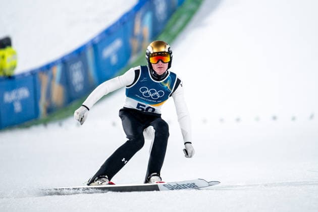 PREVC Domen (Slowenien) jubelt im Ziel ueber einen guten Sprung, ITA, Olympische Spiele Milano Cortina 2026, Olympia, Skispringen, Großschanze Herren Einzel, 14.02.2026 ITA, Olympische Spiele Milano Cortina 2026, Olympia, Skispringen, Großschanze Herren Einzel, 14.02.2026 Predazzo *** PREVC Domen Slovenia celebrates a good jump at the finish, ITA, Olympic Games Milano Cortina 2026, Olympics, Ski jumping, Large hill mens singles, 14 02 2026 ITA, Olympic Games Milano Cortina 2026, Olympics, Ski jumping, Large hill mens singles, 14 02 2026 Predazzo Copyright: xEibner-Pressefoto Memmlerx EP_MMR
