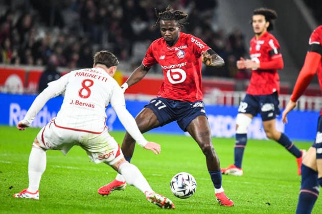 FOOTBALL : Lille OSC vs Stade Brestois - Ligue 1 - JournÃ e 22 - 14 02 2026 Ngal™ayel Mukau (Lille OSC) LilleFrance  Copyright: xBaptistexAutissierx