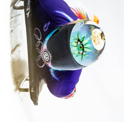 February 14, 2026, Cortina D ampezzo, Lombardy, Italy: Kellie Delka of Puerto Rico competes in the third run of the Women s Skeleton at the Cortina Sliding Centre for the Milano Cortina 2026 Winter Olympics. Cortina Sliding Centre - Skeleton  - ZUMAsc5_ 20260214_oly_sc5_005 Copyright: xErichxSchlegelx