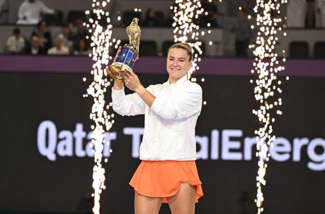 Qatar TotalEnergies Open 2026 Final Winner Karolina Muchova (CZE) Runner Up Victoria Mboko (CAN)