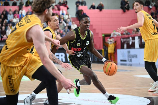 Tehree Horn (BBC Medi Bayreuth, 02) GER, Tigers Tuebingen vs. BBC Medi Bayreuth, Basketball, Herren, Pro A, 2. Barmer Basketball Bundesliga, Saison 2025 2026, 14.02.2026 GER, Tigers Tuebingen vs. BBC Medi Bayreuth, Basketball, Herren, Pro A, 2. Barmer Basketball Bundesliga, Saison 2025 2026, 14.02.2026 Tuebingen Copyright: xEibner-Pressefoto NicolasxWoernx EP_NWN