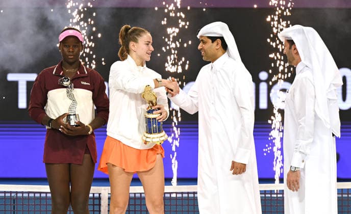Qatar TotalEnergies Open 2026 Final Winner Karolina Muchova (CZE) Runner Up Victoria Mboko (CAN)