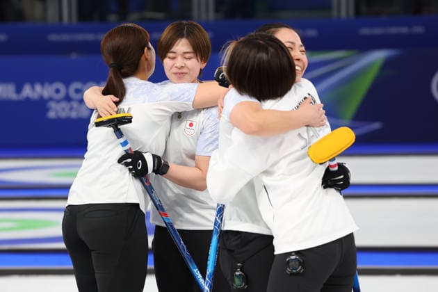 Japan team group, Mannschaftsbild, Totale (JPN), FEBRUARY 14, 2026 - Curling : Women s Round Robin match between Switzerland - Japan during the Milano Cortina 2026 Olympic Winter games, Winterspiele,Spiele, Summer games at Cortina Curling Olympic Stadium in Cortina d Ampezzo, Italy. Noxthirdxpartyxsales  aflo_319778948