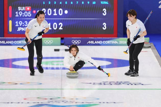 Sayaka Yoshimura, Japan team group, Mannschaftsbild, Totale (JPN), FEBRUARY 14, 2026 - Curling : Women s Round Robin match between Switzerland - Japan during the Milano Cortina 2026 Olympic Winter games, Winterspiele,Spiele, Summer games at Cortina Curling Olympic Stadium in Cortina d Ampezzo, Italy. Noxthirdxpartyxsales  aflo_319779172