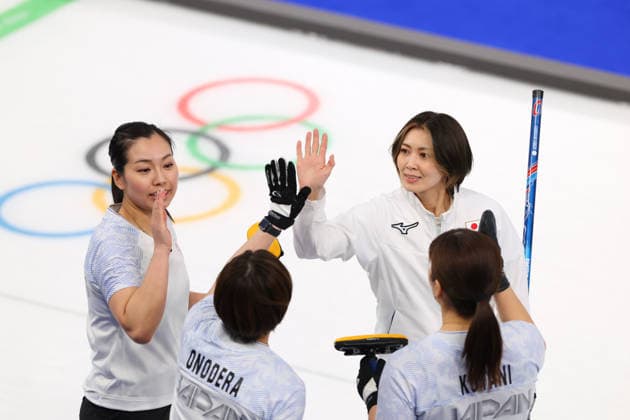 Japan team group, Mannschaftsbild, Totale (JPN), FEBRUARY 14, 2026 - Curling : Women s Round Robin match between Switzerland - Japan during the Milano Cortina 2026 Olympic Winter games, Winterspiele,Spiele, Summer games at Cortina Curling Olympic Stadium in Cortina d Ampezzo, Italy. Noxthirdxpartyxsales  aflo_319779835