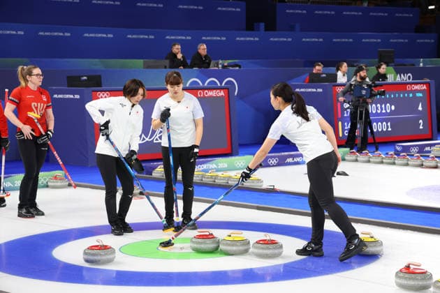Japan team group, Mannschaftsbild, Totale (JPN), FEBRUARY 14, 2026 - Curling : Women s Round Robin match between Switzerland - Japan during the Milano Cortina 2026 Olympic Winter games, Winterspiele,Spiele, Summer games at Cortina Curling Olympic Stadium in Cortina d Ampezzo, Italy. Noxthirdxpartyxsales  aflo_319799948