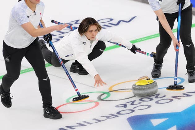 Sayaka Yoshimura (JPN), FEBRUARY 14, 2026 - Curling : Women s Round Robin match between Switzerland - Japan during the Milano Cortina 2026 Olympic Winter games, Winterspiele,Spiele, Summer games at Cortina Curling Olympic Stadium in Cortina d Ampezzo, Italy. Noxthirdxpartyxsales  aflo_319800041