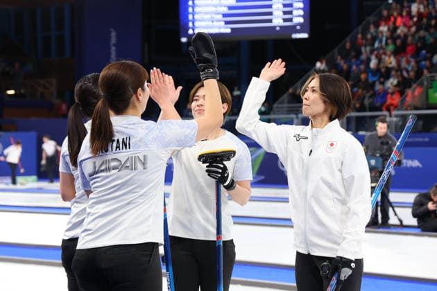 Japan team group, Mannschaftsbild, Totale (JPN), FEBRUARY 14, 2026 - Curling : Women s Round Robin match between Switzerland - Japan during the Milano Cortina 2026 Olympic Winter games, Winterspiele,Spiele, Summer games at Cortina Curling Olympic Stadium in Cortina d Ampezzo, Italy. Noxthirdxpartyxsales  aflo_319800180
