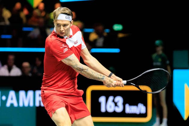 2026-02-14 ABN AMRO Open ROTTERDAM, NETHERLANDS - FEBRUARY 14: Alexander Bublik of Kazakhstan during the Semi-final at the ABN AMRO Open at Ahoy on February 14, 2026 in Rotterdam, Netherlands. Rotterdam Ahoy Netherlands Content not available for redistribution in The Netherlands directly or indirectly through any third parties. Copyright: xMarcelxvanxPlateringenx