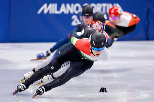 2026-02-14 Short Track Speed skating, Eisschnelllauf - Milano Cortina 2026 Winter Olympics - Day 8 MILAN, ITALY - FEBRUARY 14: Wonjun Moon of Hungary competing in the Men s 1500m during Day 8 of Short Track Speed Skating - Milano Cortina 2026 Winter Olympics at Milano Ice Skating Arena on February 14, 2026 in Milan, Italy. (Photo by Joris Verwijst BSR Agency) Milan Italy Content not available for redistribution in The Netherlands directly or indirectly through any third parties. Copyright: xBSRxAgencyx