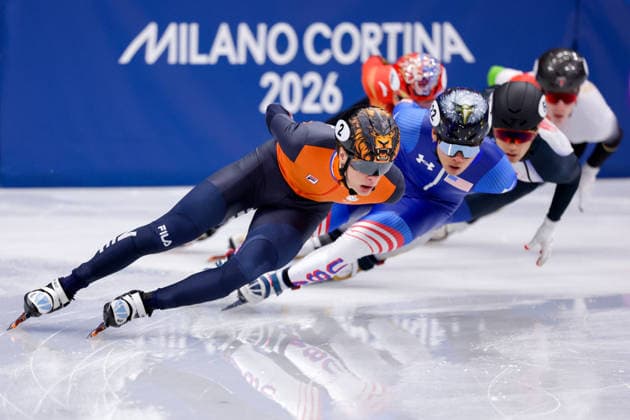 2026-02-14 Short Track Speed skating, Eisschnelllauf - Milano Cortina 2026 Winter Olympics - Day 8 MILAN, ITALY - FEBRUARY 14: Jens van t Wout of the Netherlands competing in the Men s 1500m during Day 8 of Short Track Speed Skating - Milano Cortina 2026 Winter Olympics at Milano Ice Skating Arena on February 14, 2026 in Milan, Italy. (Photo by Joris Verwijst BSR Agency) Milan Italy Content not available for redistribution in The Netherlands directly or indirectly through any third parties. Copyright: xBSRxAgencyx