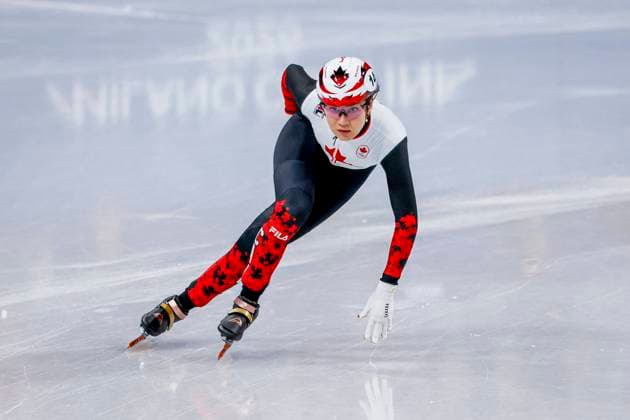 Courtney Sarault of Canada Women s 1000m, Milano Cortina 2026 Winter Olympics: Day 8, Short Track Speed skating, Eisschnelllauf - Milano Cortina 2026 Winter Olympics: Day 8, Milano Speed Skating Stadium, February 14, 2026, Milan, Italy.