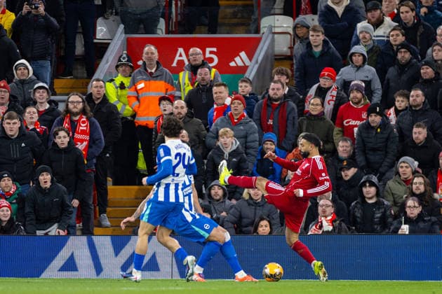 Football - FA Cup - 4th Round - Liverpool FC v Brighton & Hove Albion FC LIVERPOOL, ENGLAND - Saturday, February 14, 2026: Liverpool s Mohamed Salah during the FA Cup 4th Round match between Liverpool FC and Brighton & Hove Albion at Anfield. (Photo by David Rawcliffe Propaganda) LIVERPOOL Anfield MERSEYSIDE ENGLAND  Copyright: xPropagandaxPhotoxAgencyx P2026-02-14-Liverpool_Brighton-48