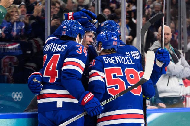 260214 Matt Boldy celebrate with Auston Matthews and Jake Guentzel of USA after 1-1 in the men s Ice hockey, Eishockey game between USA and Denmark during day 8 of the 2026 Winter Olympics on February 14, 2026 in Milan. Photo: Emma Wallskog BILDBYRAN kod EW EW0635 ishockey ice hockey Olympic Games, Olympische Spiele, Olympia, OS olympics winter olympics os ol olympiska spel vinter-os olympiske leker milano cortina 2026 milan cortina 2026 milano cortina 2026 olympic games milano cortina 2026 winter olympic games milano cortina-os milano cortina-ol vinter-ol 8 bbeng usa denmark danmark jubel *** 260214 Matt Boldy celebrate with Auston Matthews and Jake Guentzel of USA after 1 1 in the men s ice hockey game between USA and Denmark during day 8 of the 2026 Winter Olympics on February 14, 2026 in Milan Photo Emma Wallskog BILDBYRAN kod EW EW0635 ishockey ice hockey olympic games olympics winter olympics os ol olympiska spel vinter os olympiske leker milano cortina 2026 milan cortina 2026 milano cortina 2026 olympic games milano cortina 2026 winter olympic games milano cortina os milano cortina ol vinter ol 8 bbeng usa denmark danmark jubel  Copyright: EMMAxWALLSKOG BB260214EW076