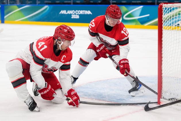 260214 Jesper Jensen Aabo and Oscar Molgaard of Denmark when Matt Boldy of USA (not in picture) scores the 1-1 goal in the men s Ice hockey, Eishockey game between USA and Denmark during day 8 of the 2026 Winter Olympics on February 14, 2026 in Milan. Photo: Emma Wallskog BILDBYRAN kod EW EW0635 ishockey ice hockey Olympic Games, Olympische Spiele, Olympia, OS olympics winter olympics os ol olympiska spel vinter-os olympiske leker milano cortina 2026 milan cortina 2026 milano cortina 2026 olympic games milano cortina 2026 winter olympic games milano cortina-os milano cortina-ol vinter-ol 8 bbeng usa denmark danmark *** 260214 Jesper Jensen Aabo and Oscar Molgaard of Denmark when Matt Boldy of USA not in picture scores the 1 1 goal in the men s ice hockey game between USA and Denmark during day 8 of the 2026 Winter Olympics on February 14, 2026 in Milan Photo Emma Wallskog BILDBYRAN kod EW EW0635 ishockey ice hockey olympic games olympics winter olympics os ol olympiska spel vinter os olympiske leker milano cortina 2026 milan cortina 2026 milano cortina 2026 olympic games milano cortina 2026 winter olympic games milano cortina os milano cortina ol vinter ol 8 bbeng usa denmark danmark  Copyright: EMMAxWALLSKOG BB260214EW078