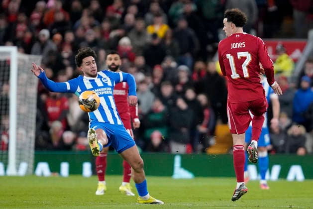 Liverpool v Brighton and Hove Albion, Liverpool, UK - 14 Feb 2026 Curtis Jones of Liverpool during the Emirates FA Cup match between Liverpool and Brighton and Hove Albion at Anfield, Liverpool on 14 February 2026 ( Liverpool Anfield Liverpool England Copyright: xHarryxCornish PPAUKx PPA-248267