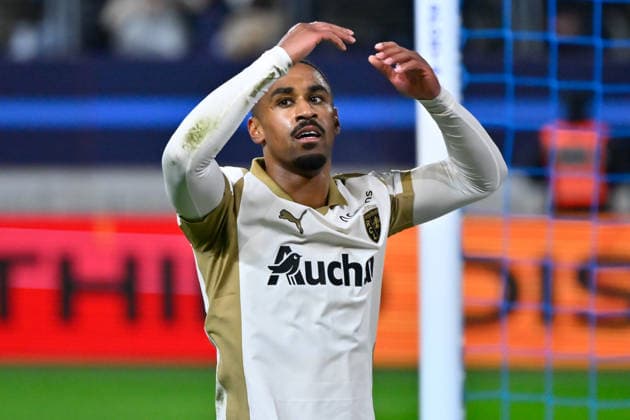 FOOTBALL : Paris FC vs Lens - Ligue 1 - 14 02 2026 Wesley Said ( 22 - Lens ) celebrates after scoring during the Ligue 1 match between Paris FC and RC Lens at Stade Jean Bouin on February 14, 2026 in Paris, France. ( Photo by Federico Pestellini PsnewZ ) - ParisFrance  Copyright: xFedericoxPestellinix
