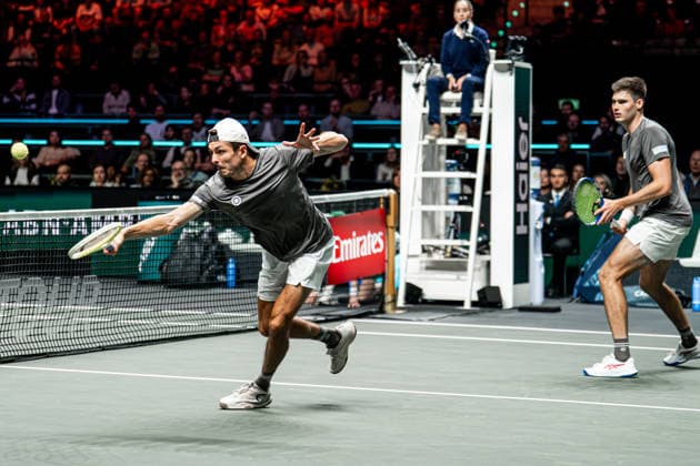 2026-02-14 ABN AMRO Open - Day Six ROTTERDAM, NETHERLANDS - FEBRUARY 14: Jakob Schnaitter, Mark Wallner compete during Day Six of the ABN AMRO Open at Rotterdam Ahoy on February 14, 2026 in Rotterdam, Netherlands. (Photo by Gabriel Calvino Alonso BSR Agency) Rotterdam Netherlands Content not available for redistribution in The Netherlands directly or indirectly through any third parties. Copyright: xBSRxAgencyx