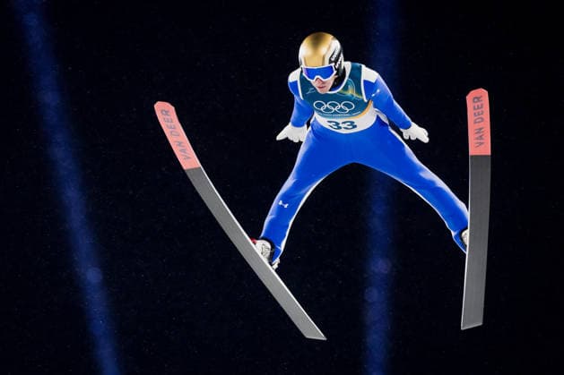 OLYMPICS - Winter Olympic Games, Olympische Spiele, Olympia, OS Milano Cortina 2026 PREDAZZO,ITALY,14.FEB.26 - OLYMPICS, Ski jumping, Skispringen, Ski, nordisch - Winter Olympic Games Milano Cortina 2026, large hill, men. Image shows Timi Zajc (SLO).  GEPAxpictures xMatthiasxTrinkl