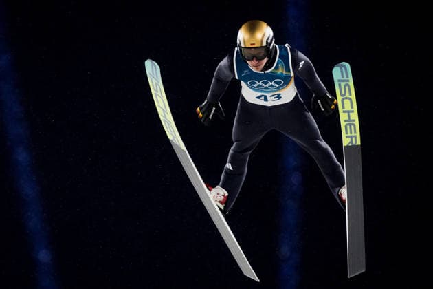 OLYMPICS - Winter Olympic Games, Olympische Spiele, Olympia, OS Milano Cortina 2026 PREDAZZO,ITALY,14.FEB.26 - OLYMPICS, Ski jumping, Skispringen, Ski, nordisch - Winter Olympic Games Milano Cortina 2026, large hill, men. Image shows Felix Hoffmann (GER).  GEPAxpictures xMatthiasxTrinkl