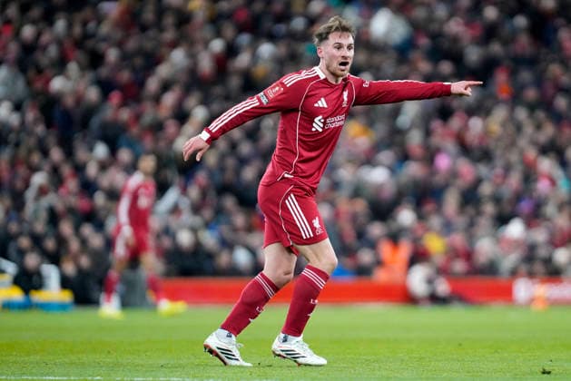 Liverpool v Brighton and Hove Albion, Liverpool, UK - 14 Feb 2026 Alexis Mac Allister of Liverpool during the Emirates FA Cup match between Liverpool and Brighton and Hove Albion at Anfield, Liverpool on 14 February 2026 ( Liverpool Anfield Liverpool England Copyright: xHarryxCornish PPAUKx PPA-248281