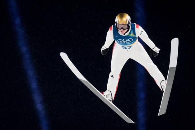 OLYMPICS - Winter Olympic Games, Olympische Spiele, Olympia, OS Milano Cortina 2026 PREDAZZO,ITALY,14.FEB.26 - OLYMPICS, Ski jumping, Skispringen, Ski, nordisch - Winter Olympic Games Milano Cortina 2026, large hill, men. Image shows Marius Lindvik (NOR).  GEPAxpictures xMatthiasxTrinkl