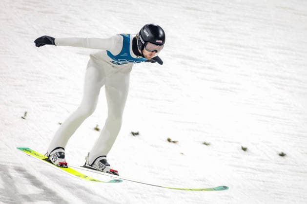 OLYMPICS - Winter Olympic Games, Olympische Spiele, Olympia, OS Milano Cortina 2026 PREDAZZO,ITALY,14.FEB.26 - OLYMPICS, Ski jumping, Skispringen, Ski, nordisch - Winter Olympic Games Milano Cortina 2026, large hill, men. Image shows Kevin Bickner (USA).  GEPAxpictures xMatthiasxTrinkl
