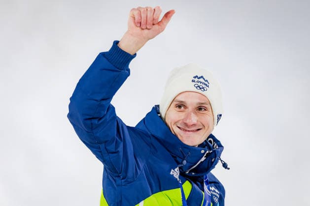 OLYMPICS - Winter Olympic Games, Olympische Spiele, Olympia, OS Milano Cortina 2026 PREDAZZO,ITALY,14.FEB.26 - OLYMPICS, Ski jumping, Skispringen, Ski, nordisch - Winter Olympic Games Milano Cortina 2026, large hill, men, medal ceremony. Image shows Domen Prevc (SLO).  GEPAxpictures xMatthiasxTrinkl