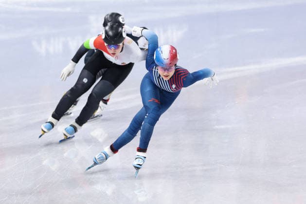 Winter Olympics - Cloe Ollivier At Short Track Speed skating, Eisschnelllauf Women 1000M Cloe Ollivier of Team France compete in heat 1 of the Short Track Speed Skating Women s 1000m on day eight of the Milano Cortina 2026 Winter Olympic Games, Olympische Spiele, Olympia, OS at Milano Ice Skating Arena on February 14, 2026 in Milan, Italy. Photo by Alexis Jumeau ABACAPRESS.COM Milan Italy  Copyright: xJumeauxAlexis ABACAx