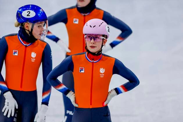 Zoe Florence Deltrap of the Netherlands looks on after Women s 3000m Relay Semifinals, Milano Cortina 2026 Winter Olympics: Day 8, Short Track Speed skating, Eisschnelllauf - Milano Cortina 2026 Winter Olympics: Day 8, Milano Speed Skating Stadium, February 14, 2026, Milan, Italy.