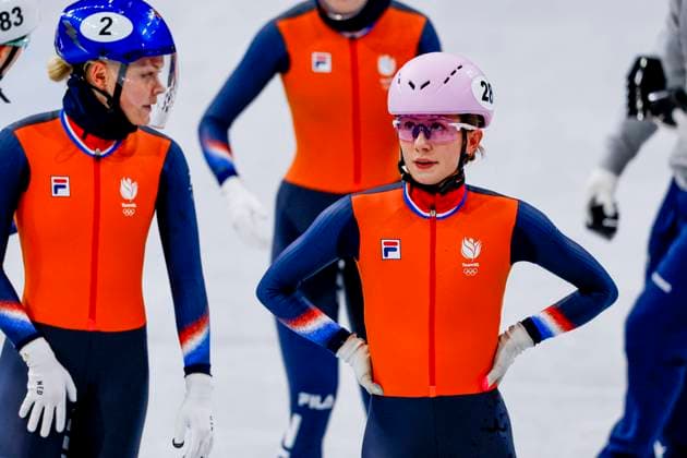 Zoe Florence Deltrap of the Netherlands looks on after Women s 3000m Relay Semifinals, Milano Cortina 2026 Winter Olympics: Day 8, Short Track Speed skating, Eisschnelllauf - Milano Cortina 2026 Winter Olympics: Day 8, Milano Speed Skating Stadium, February 14, 2026, Milan, Italy.